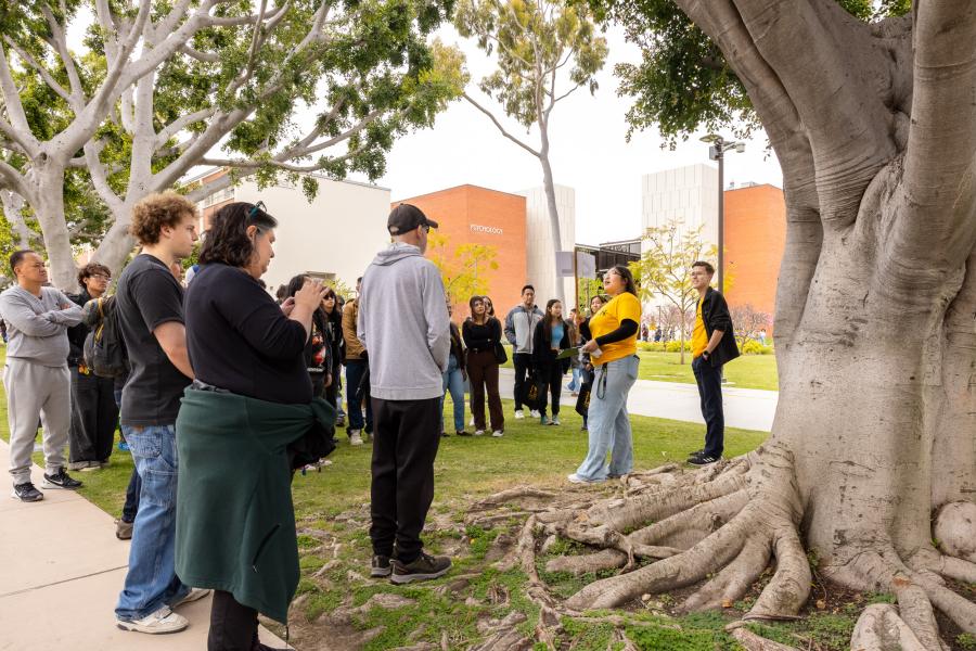 Students give guided tours of campus during 'Day at The Beach' on April 13, 2024