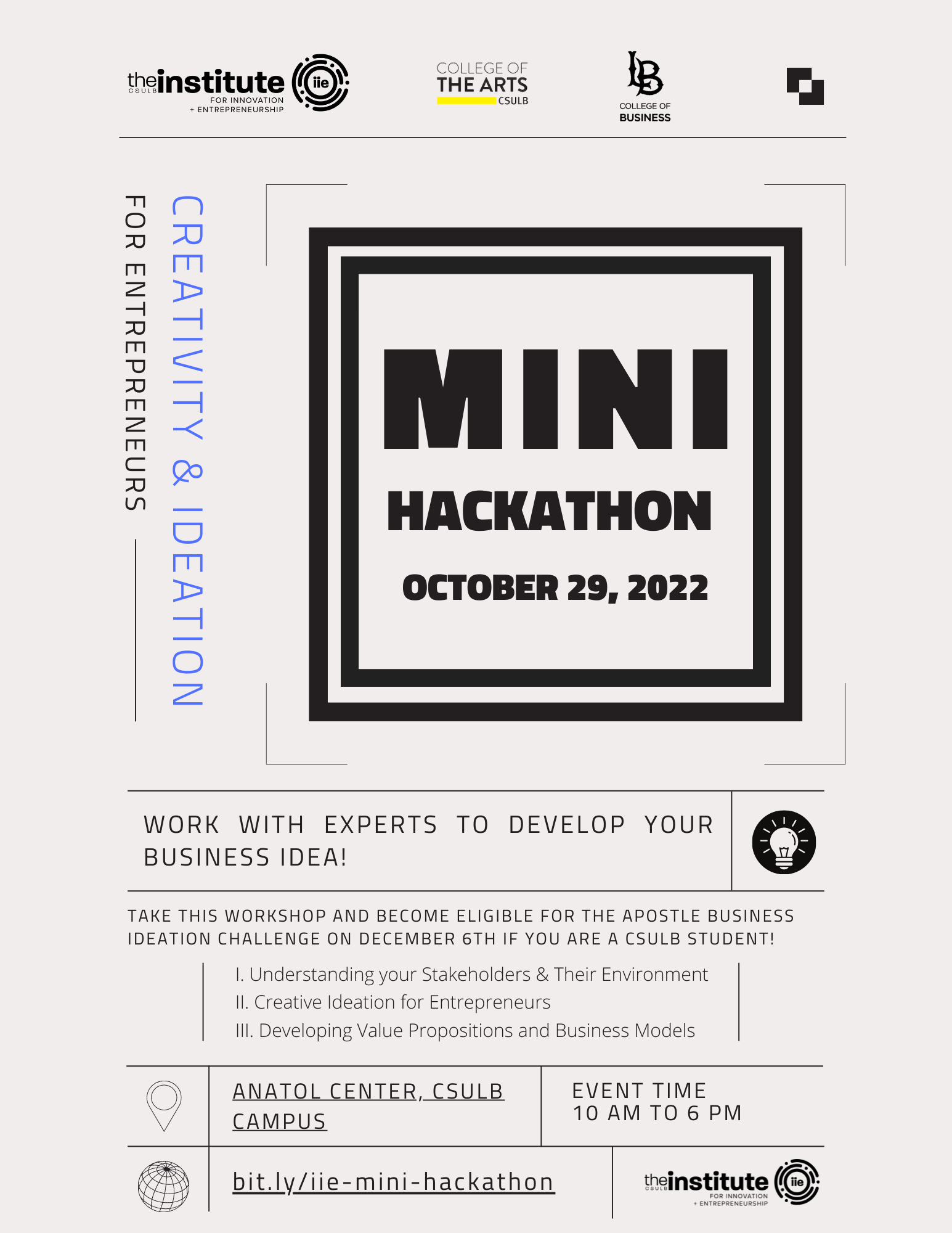 Mini Hackathon Oct 29 Informational Flyer