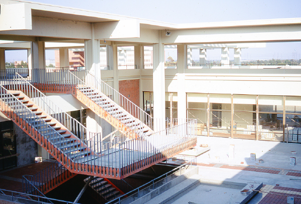 USU center courtyard construction 1970s