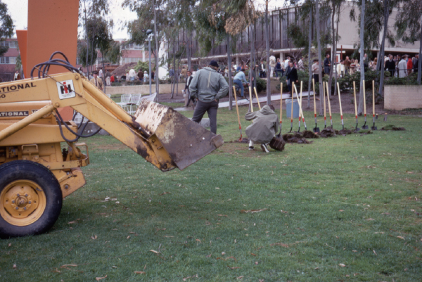 USU groundbreaking bulldozer_1960s