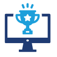 icon of trophy on computer screen