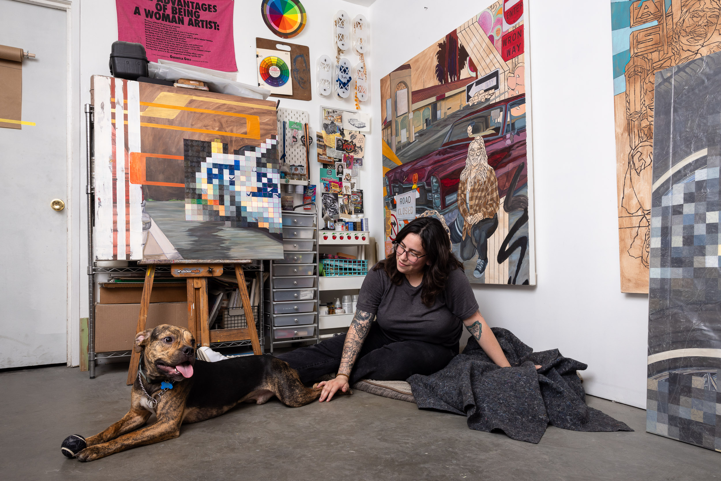 Jacqueline Valenzuela in her studio