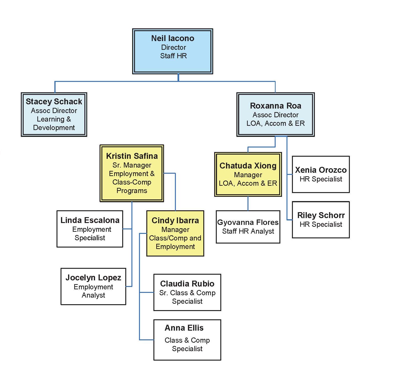 Human Resources Staff Organization Chart