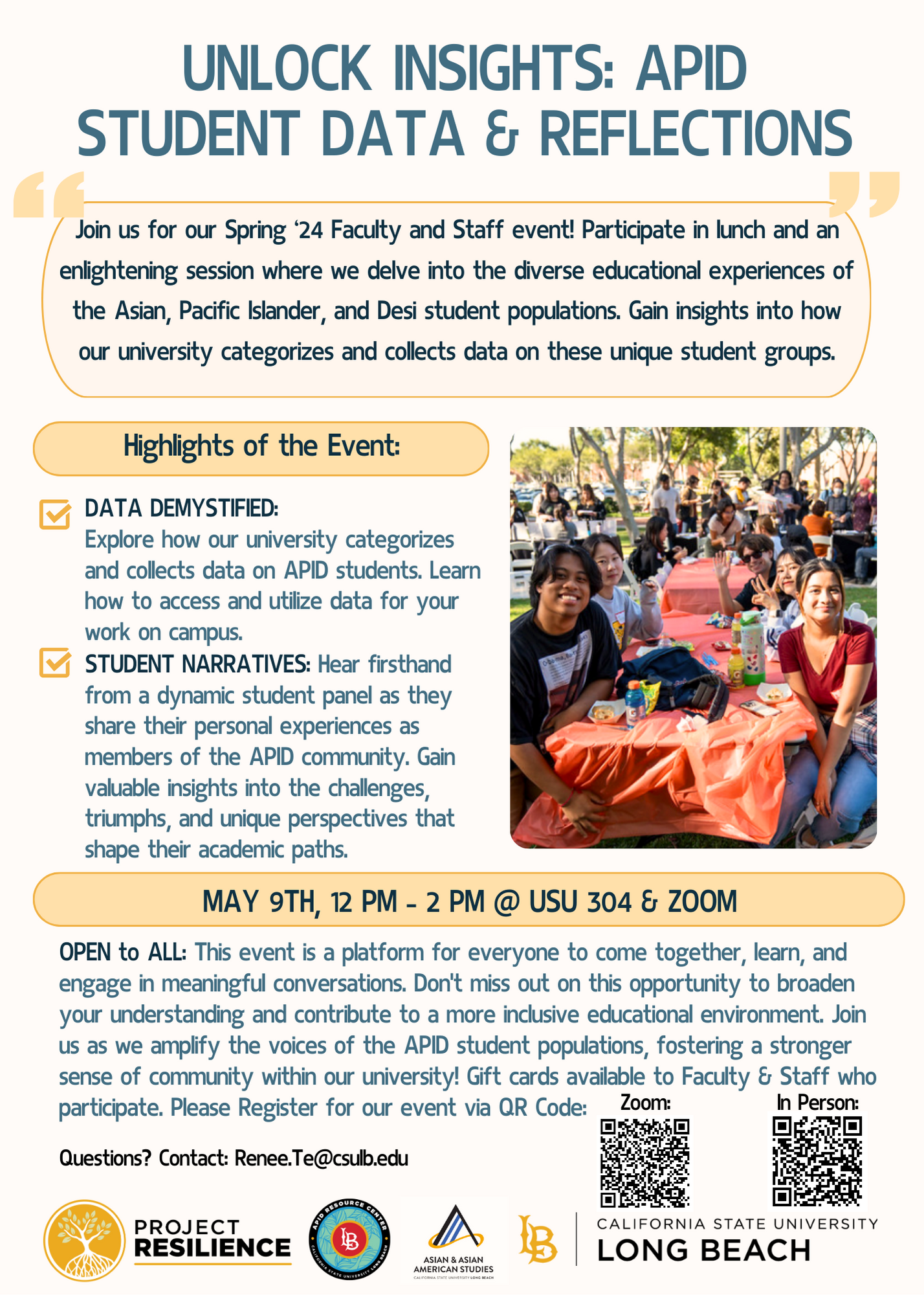 Flyer regarding our learn about APID community event