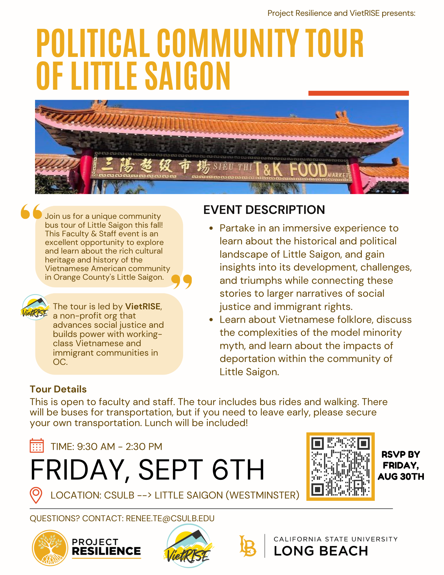 Faculty and Staff Political Community tour of orange county's little saigon