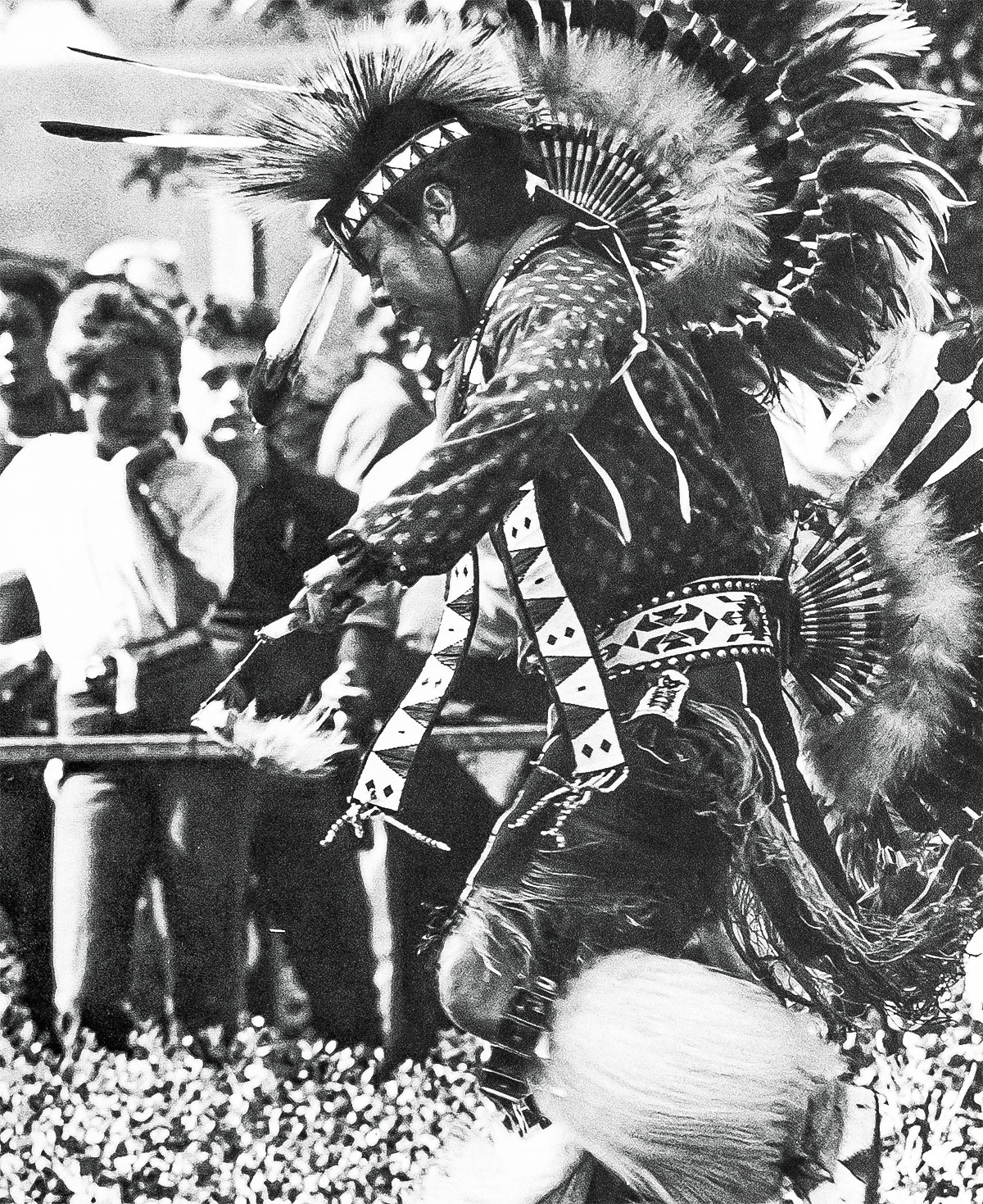 Pow wow dancer on campus