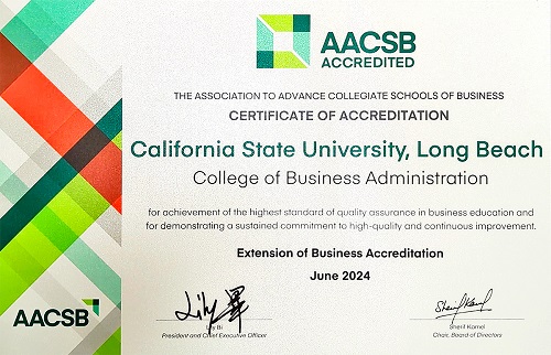 AACSB Accredited Long Beach State College of Business 2024