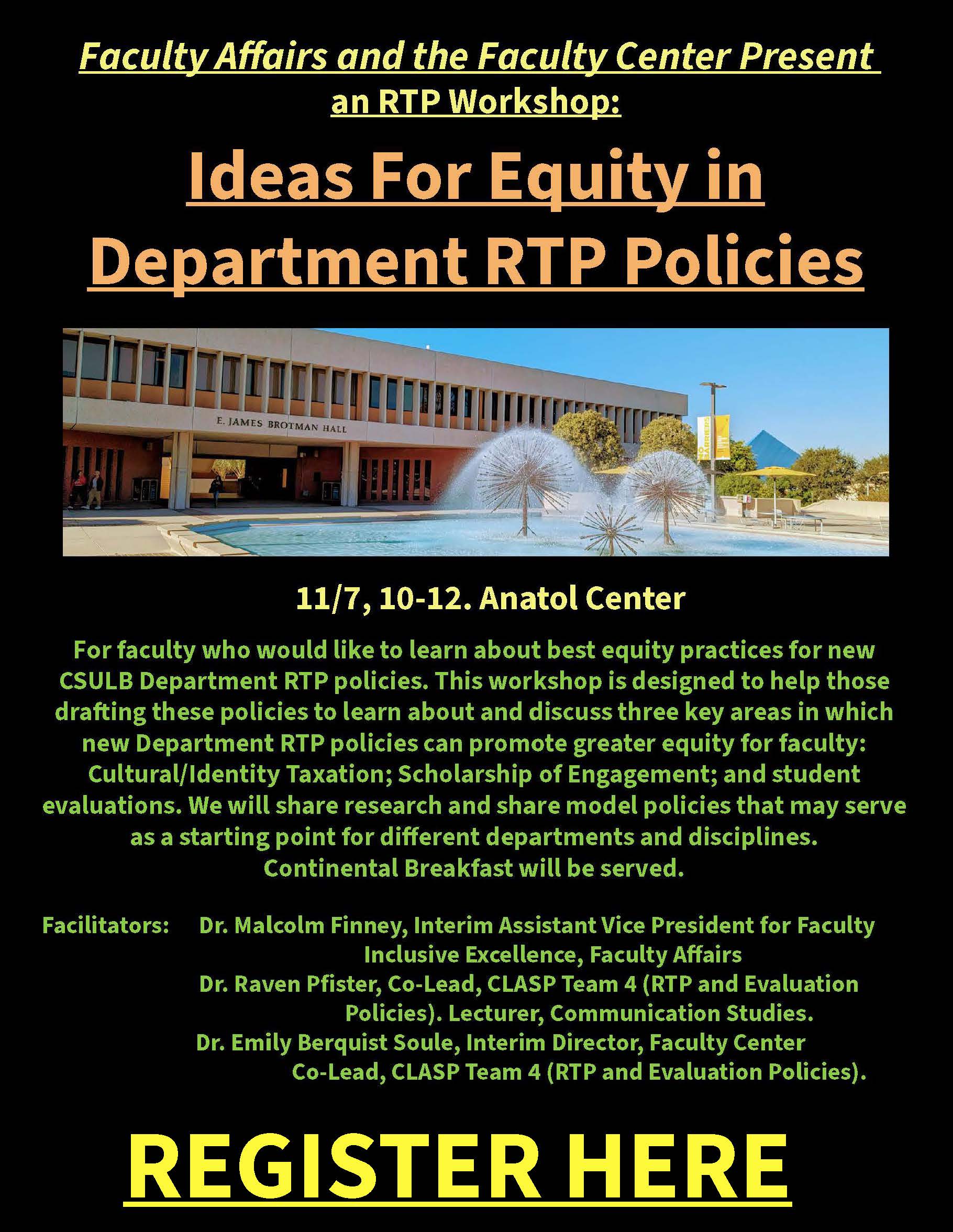  Ideas for Equity in Department RTP Policies Flyer