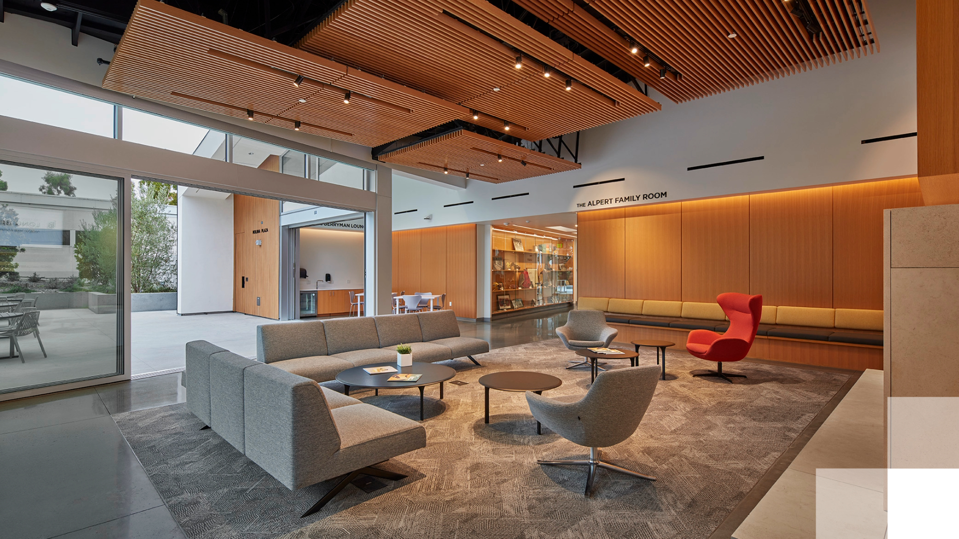 The interior of the alumni center at CSULB. 