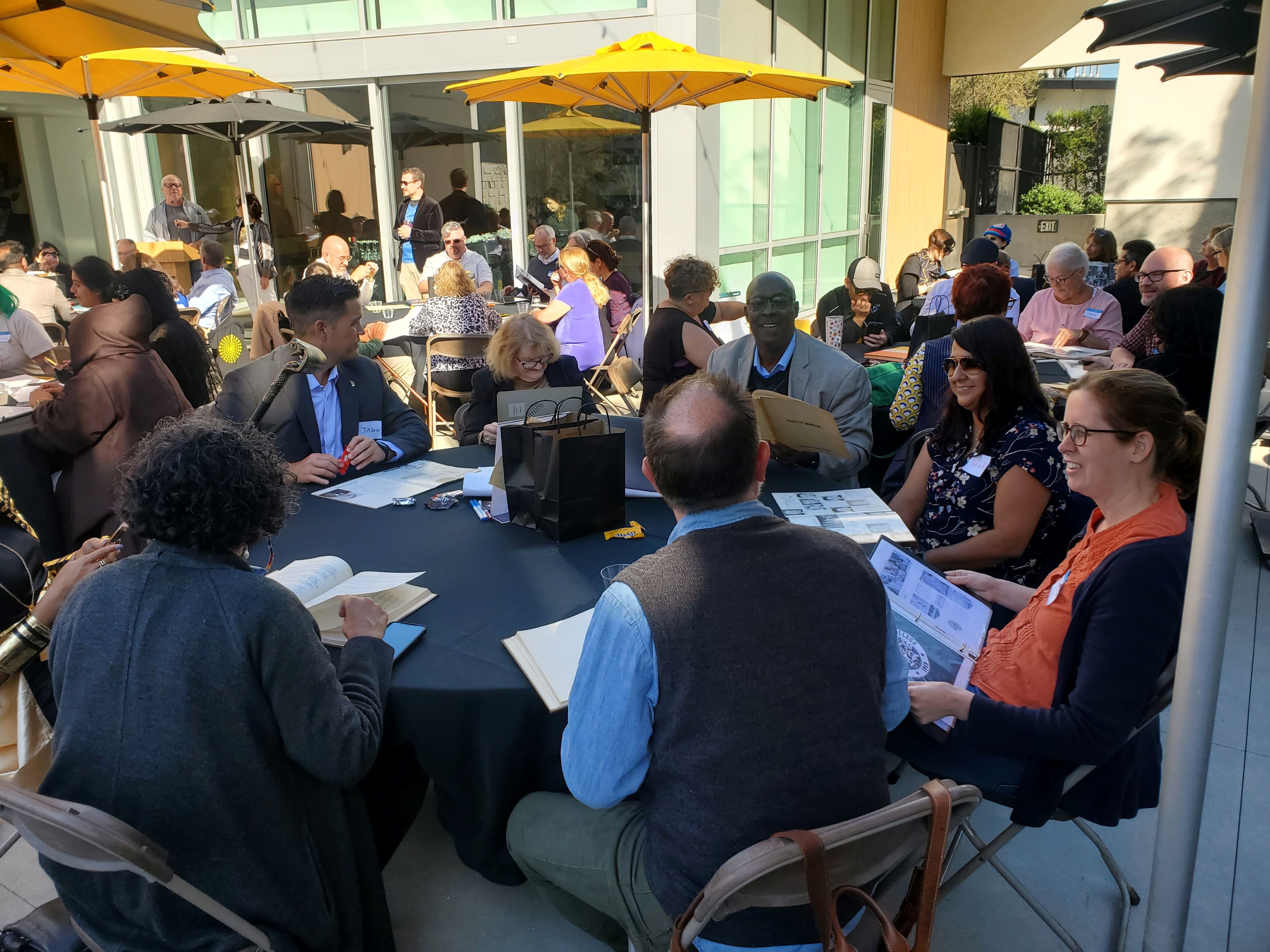 Retreat table with guests