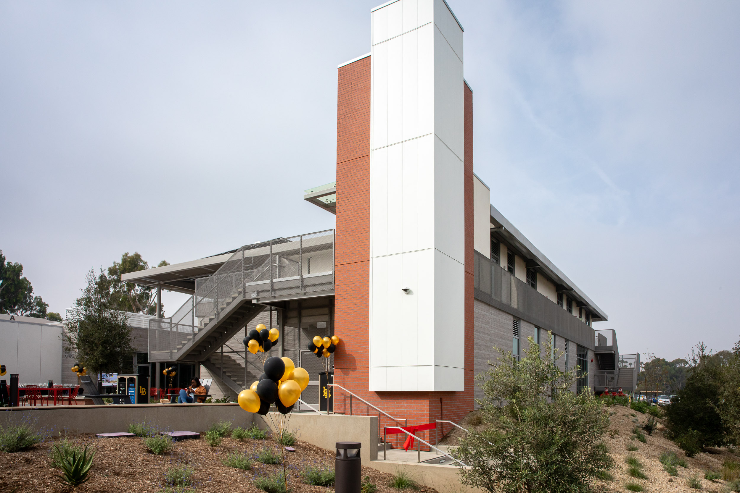 An exterior view of Hillside Village, a student residential complex