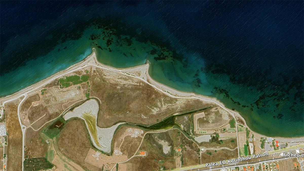 Lechaion Harbor satellite view