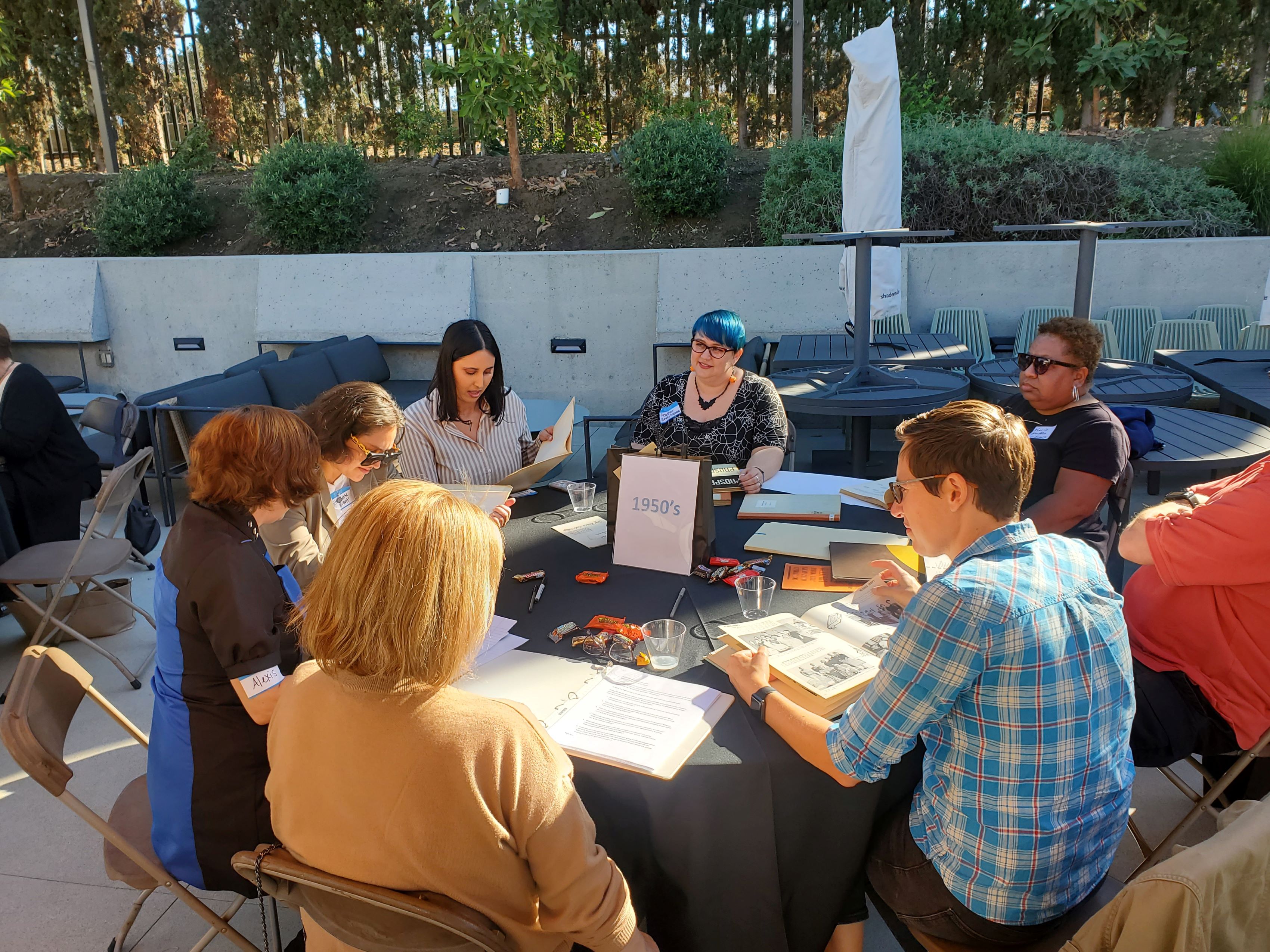 Retreat table with guests