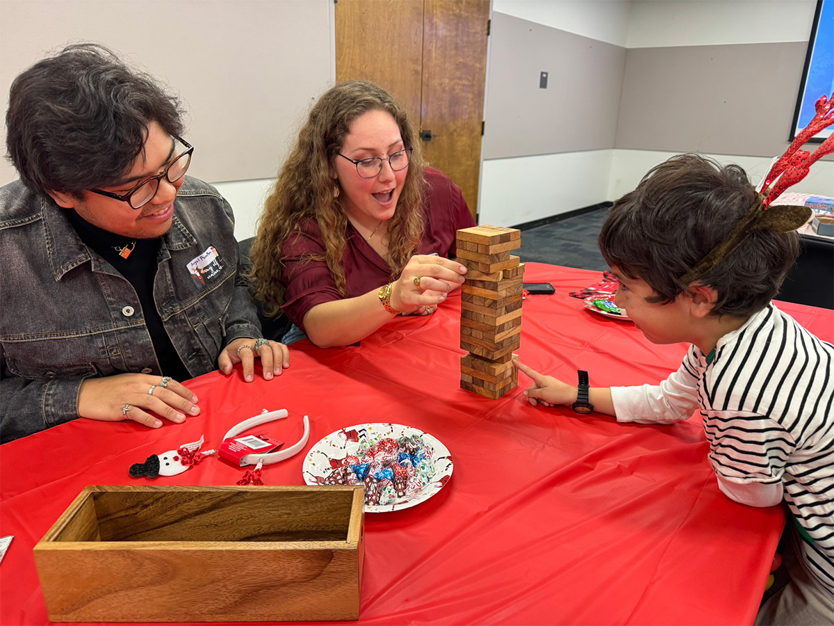 playing a game at the table