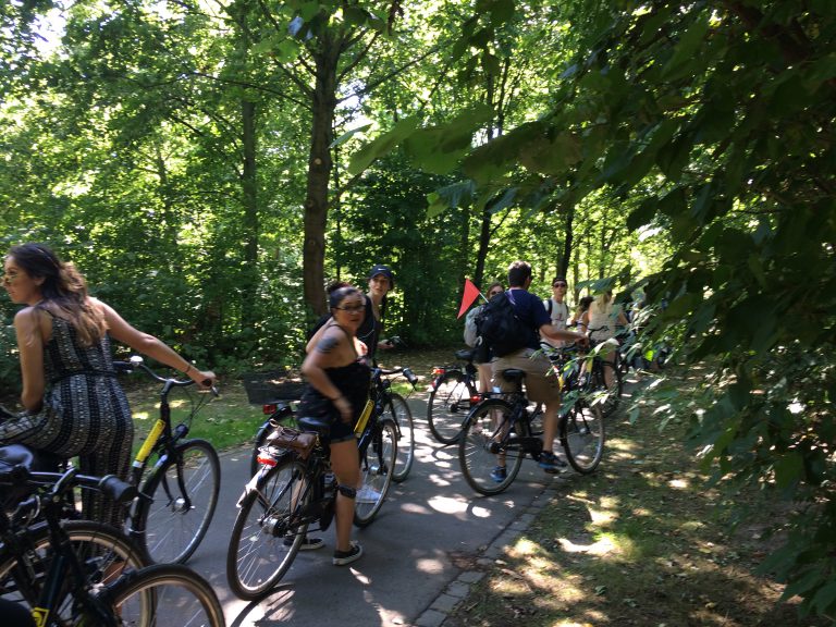 People biking