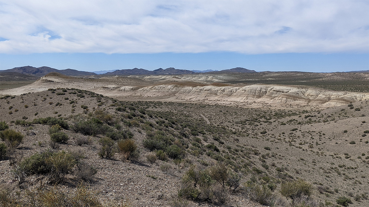 hillside with impressive geologic features