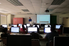 interns on computers