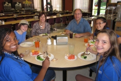 interns eating at table