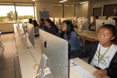 interns on computers