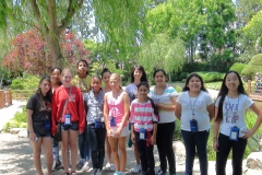 interns at Japanese garden