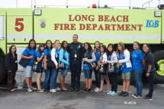 interns in front of Long Beach fire department truck