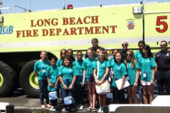 interns in front of Long beach fire department truck