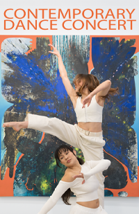 Contemporary Dance Concert Poster Thumb - two dancers in front of artwork