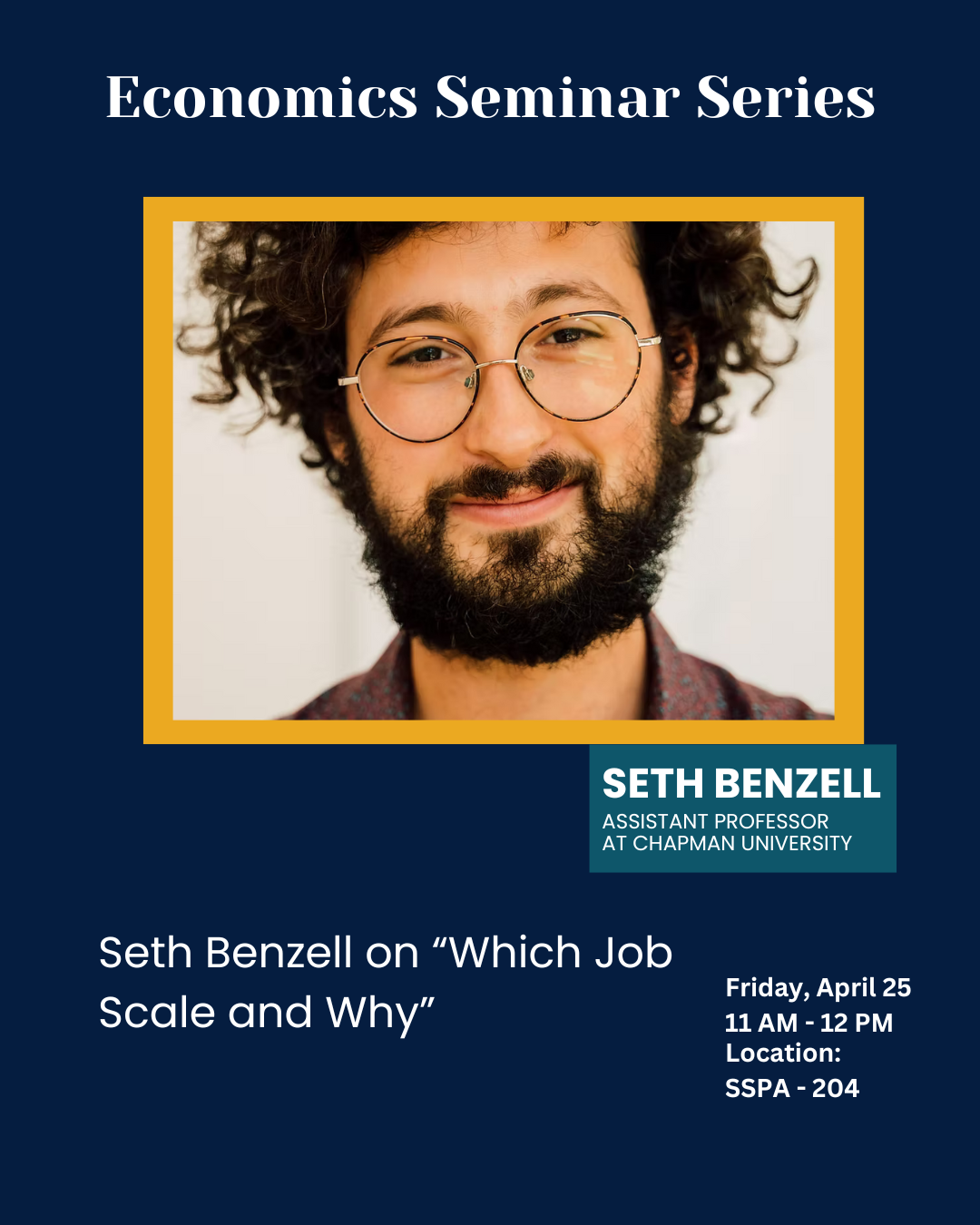 Seth Benzell - Economics Seminar Series Speaker