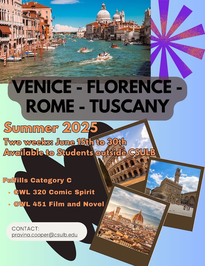 flyer for Dr Cooper's classes in Italy