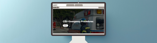 computer monitor displaying emergency procedure training