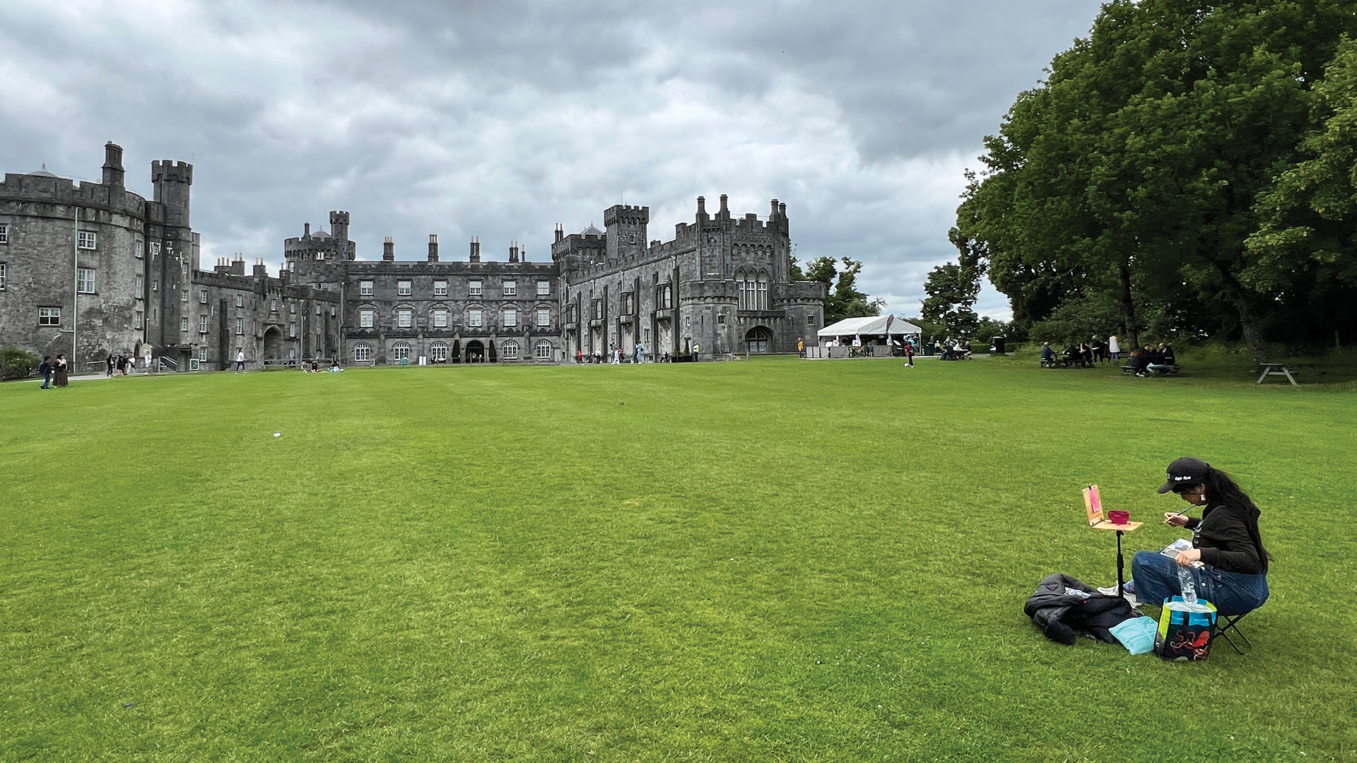 An art student painting in Ireland An art student painting in Ireland