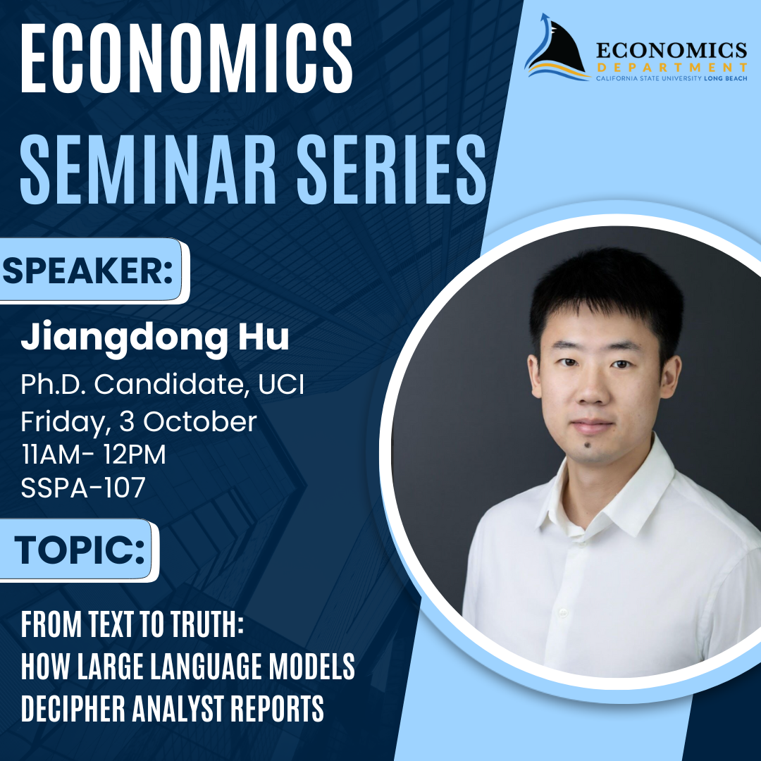 JianDong Hu - ECON Seminar Serie Speaker