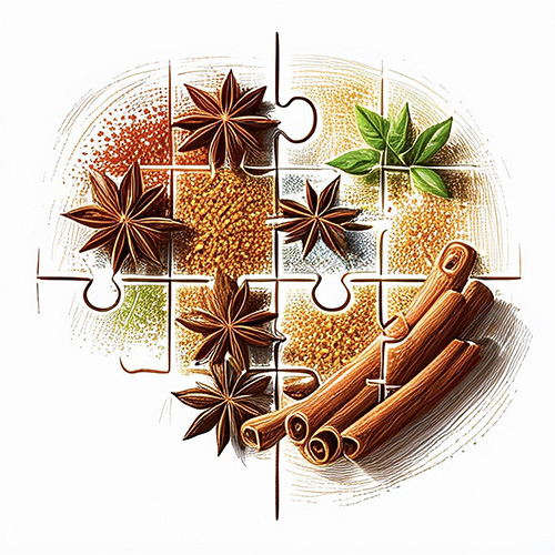 jigsaw puzzle with spices