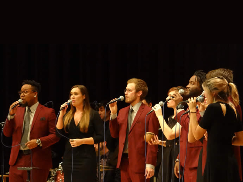 CSULB Jazz Singers perform onstage
