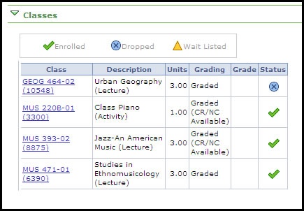 enrolled classes 