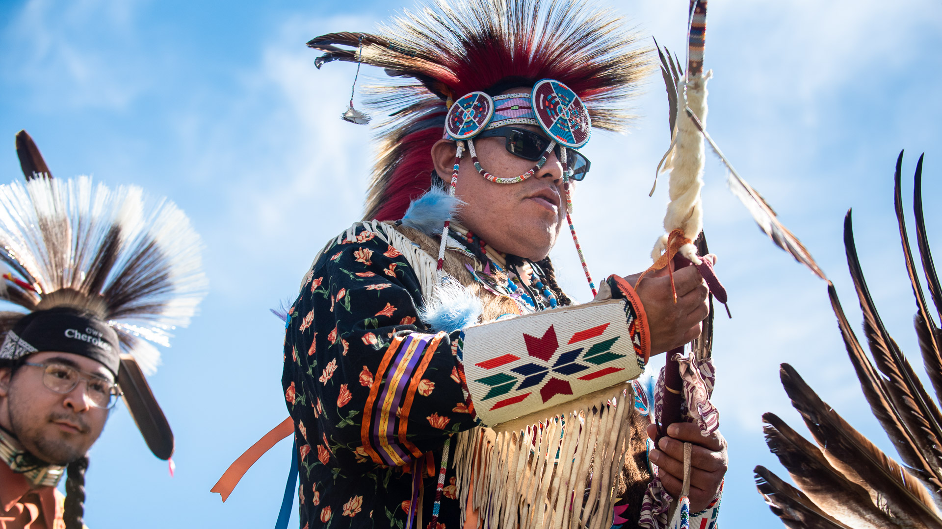 Native American dancer with head dress