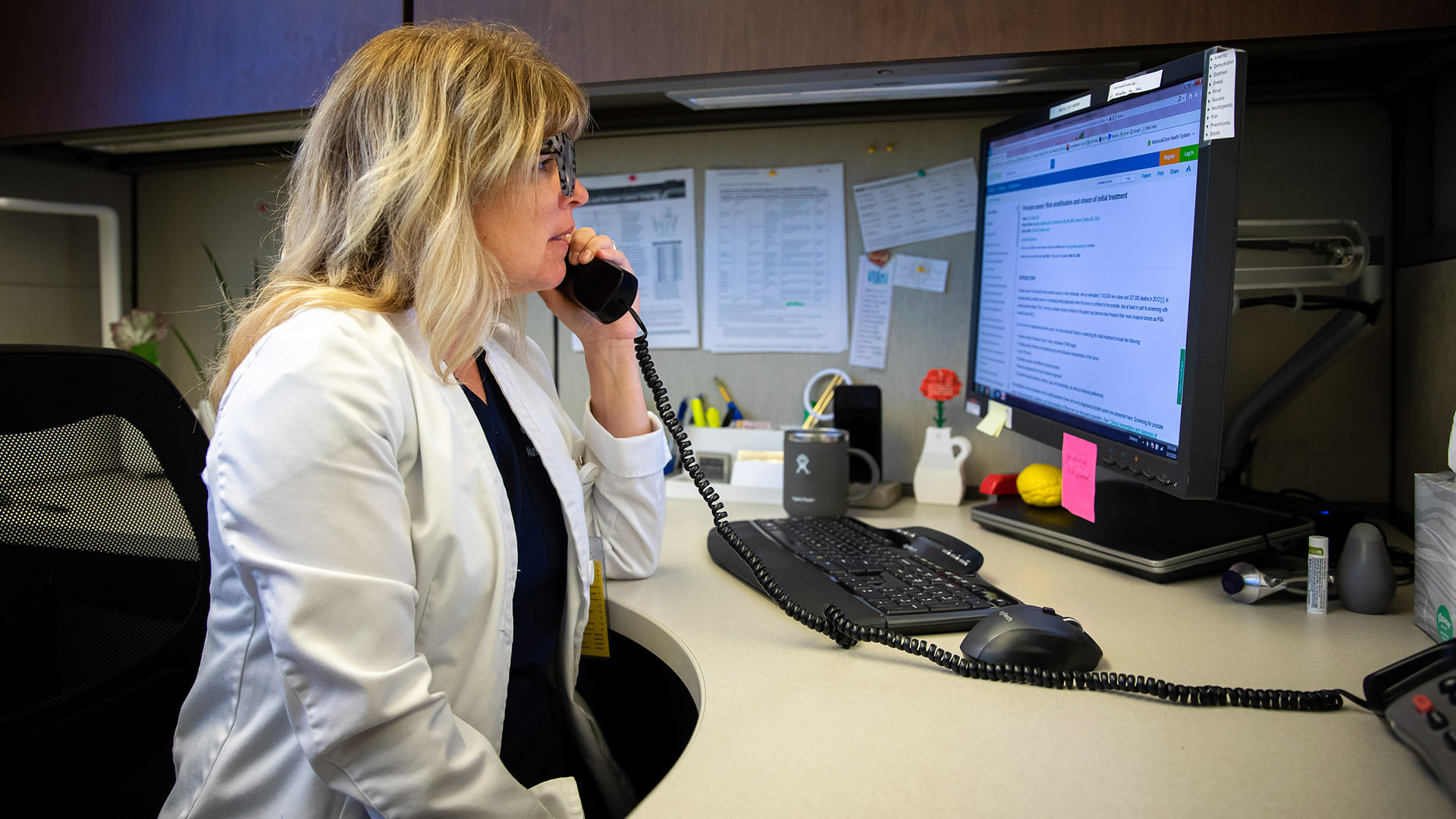 Nurse Jamie Balderas talks on phone