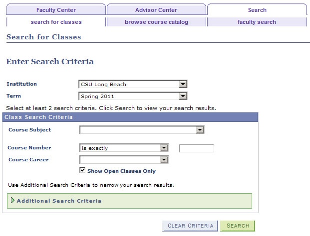 Faculty Center - Catalog & Schedule of Classes | California State