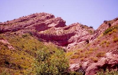 sandstone and conglomerate outcrops of the Sespe Formation i