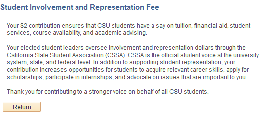 Student involvement and representation fee