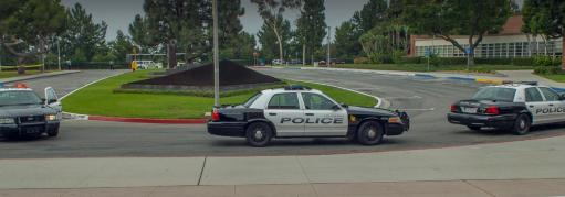 Police cars on campus