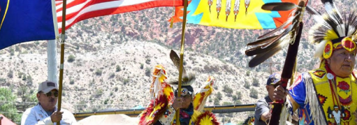 Modern Paiute men in ceremonial dress