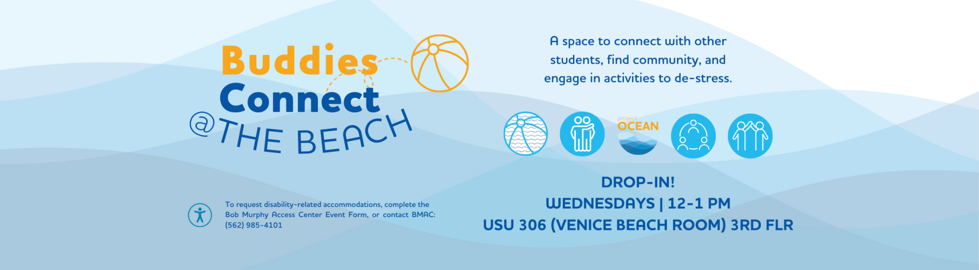 buddies connect at the beach on Wednesdays at USU 306 from 12 to 1pm