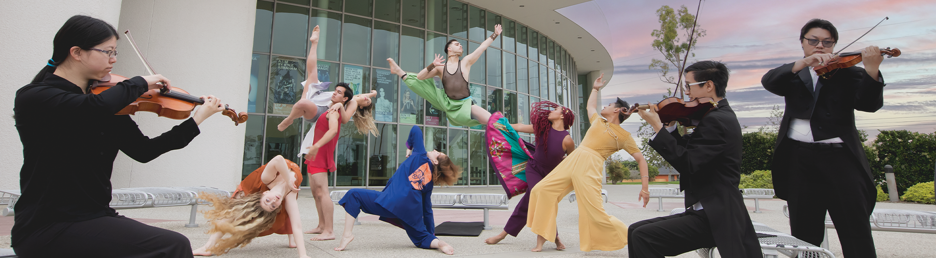 8 Dancers accompanied by three musicians perform in front of CPAC