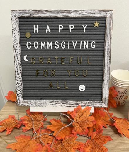 Commsgiving 2023 Sign