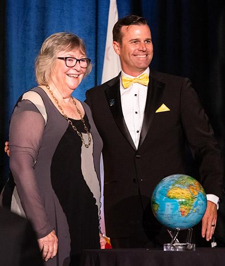 President Jane Close Conoley and Chamber of Commerce President and CEO Jeremy Harris