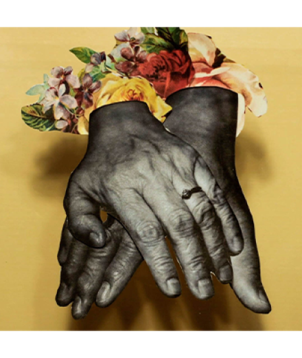 Two hands with flowers