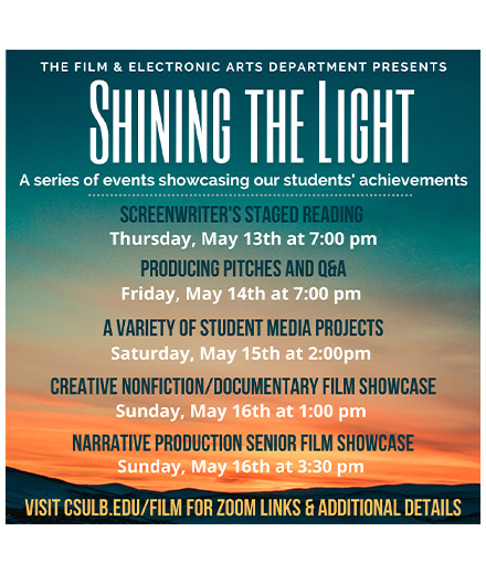 Shining the Light event graphic with sunset