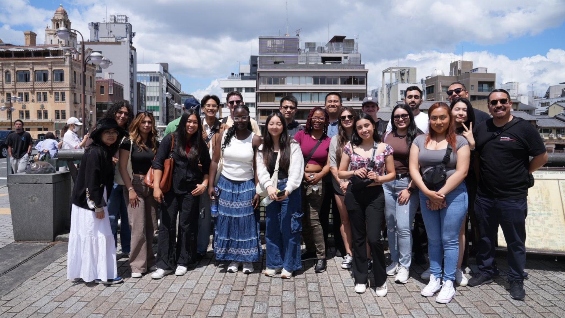 Short term Study Abroad 2024 JAPAN group shot in City