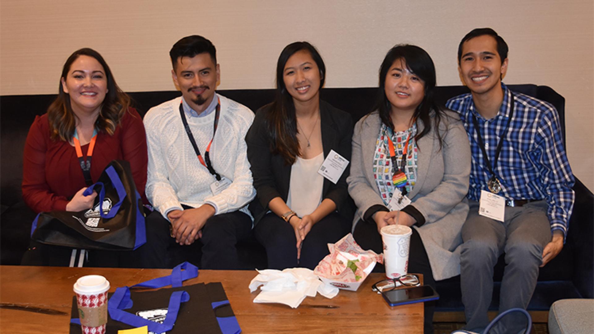 Nicole Streiker (staff), Adan Arizmendi (Year 1 Scholar), Amara Pouv (Year 2 Scholar), Noel Chau (Year 3 Scholar) and a non-CSULB friend